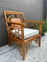 Load image into Gallery viewer, MCM Bamboo & Rattan Chair and Ottoman