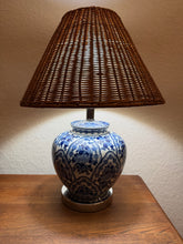 Load image into Gallery viewer, Blue & White Chinoiserie Table Lamp