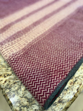 Load image into Gallery viewer, Vintage Maroon & Cream Chevron Wool Blanket