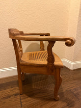 Load image into Gallery viewer, Antique Hand Carved Cane Lyre Petite Chair