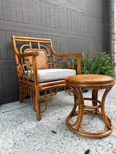 Load image into Gallery viewer, MCM Bamboo & Rattan Chair and Ottoman