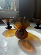 Load image into Gallery viewer, MCM Blown Glass Amber Martini Glass Set