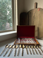 Load image into Gallery viewer, 1960s Thailand Nickle-Bronze Bamboo Flatware Set for 6