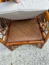 Load image into Gallery viewer, MCM Bamboo & Rattan Chair and Ottoman