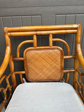 Load image into Gallery viewer, MCM Bamboo & Rattan Chair and Ottoman