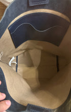 Load image into Gallery viewer, Navy Blue Madewell Cowhide Bucket Tote Purse
