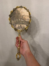 Load image into Gallery viewer, Vintage Gold Hand Mirror Framed Art