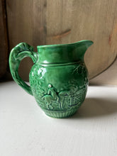 Load image into Gallery viewer, Early Wedgwood Majolica Green Hunting Pitcher