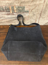 Load image into Gallery viewer, Navy Blue Madewell Cowhide Bucket Tote Purse