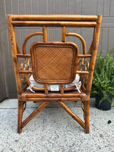 Load image into Gallery viewer, MCM Bamboo & Rattan Chair and Ottoman