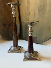 Load image into Gallery viewer, Pair of Vintage Metal Candle Stick Holders