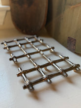 Load image into Gallery viewer, Vintage Silver Plated Expandable Bamboo Trivet