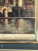 Load image into Gallery viewer, Antique Heidelberg Colored Etching on Silk Artwork