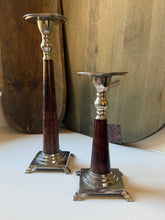 Load image into Gallery viewer, Pair of Vintage Metal Candle Stick Holders