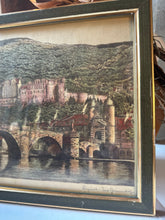 Load image into Gallery viewer, Antique Heidelberg Colored Etching on Silk Artwork