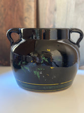 Load image into Gallery viewer, Black Floral Stoneware Glazed Crock