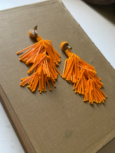 Load image into Gallery viewer, Orange Tassel Beaded Earrrings

