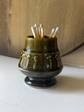 Load image into Gallery viewer, MCM Olive Green Egyptian Pattern Vessel
