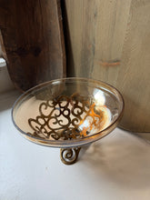 Load image into Gallery viewer, Brass Filigree Glass Bowl
