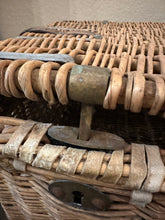 Load image into Gallery viewer, Antique Victorian Wicker Trunk With Skeleton Key
