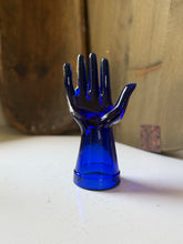 Load image into Gallery viewer, Vintage Cobalt Depression Glass Jewelry Display
