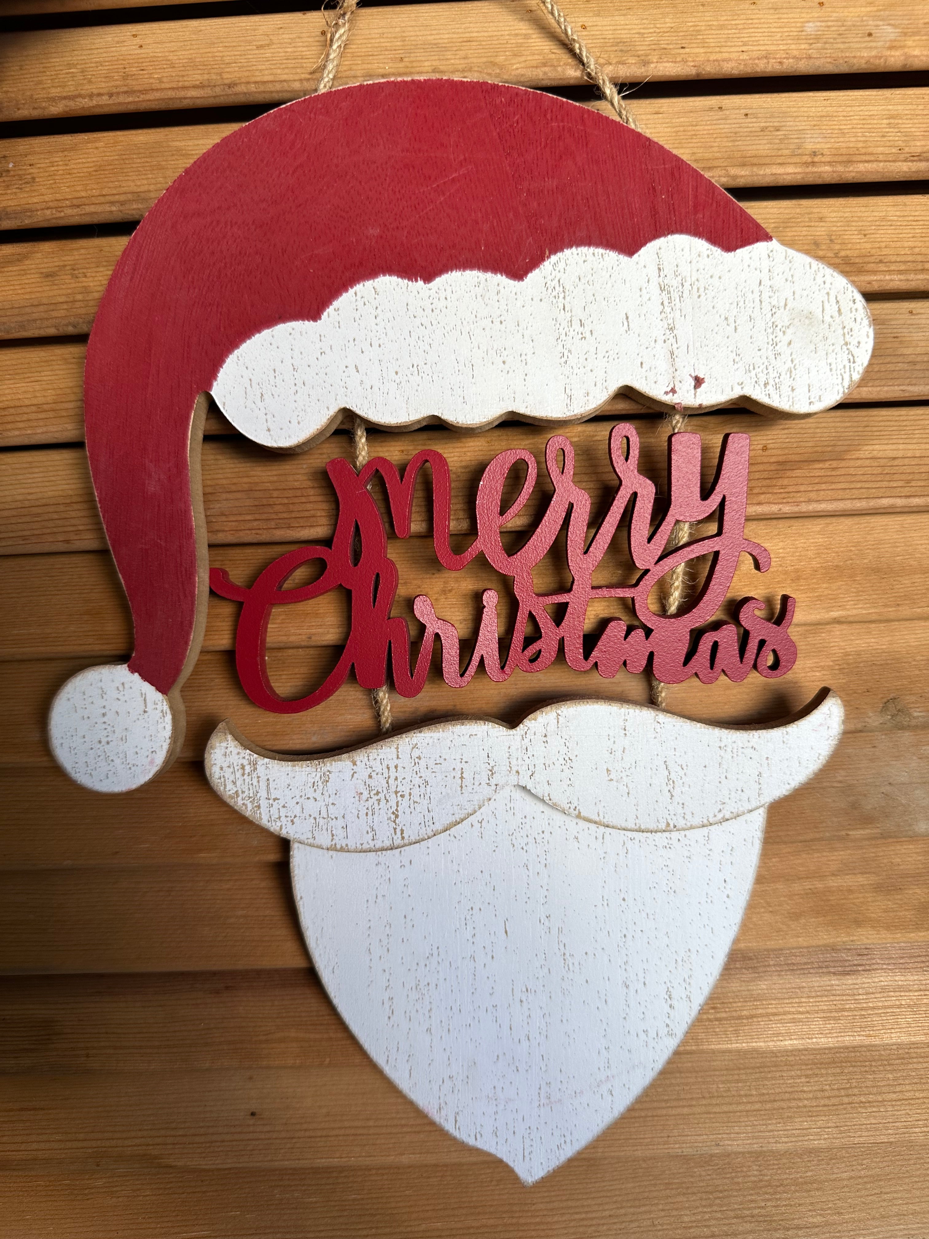 Sanata Sign Wooden Santa Sign – The Vintage Abode