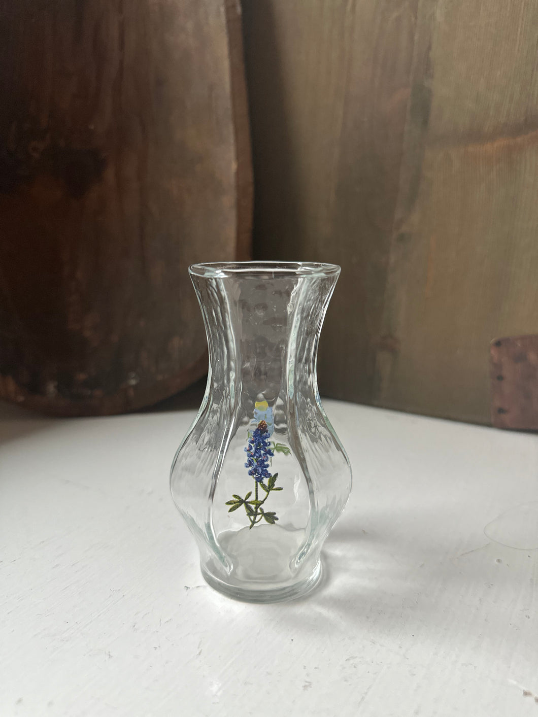 Glass Bluebonnet Bud Vase