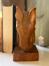 Load image into Gallery viewer, Hand Carved Wooden Horse Bookends
