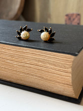 Load image into Gallery viewer, Pearl &amp; Onyx Earrings
