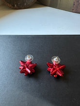 Load image into Gallery viewer, Red Christmas Bow Earrings
