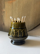 Load image into Gallery viewer, MCM Olive Green Egyptian Pattern Vessel
