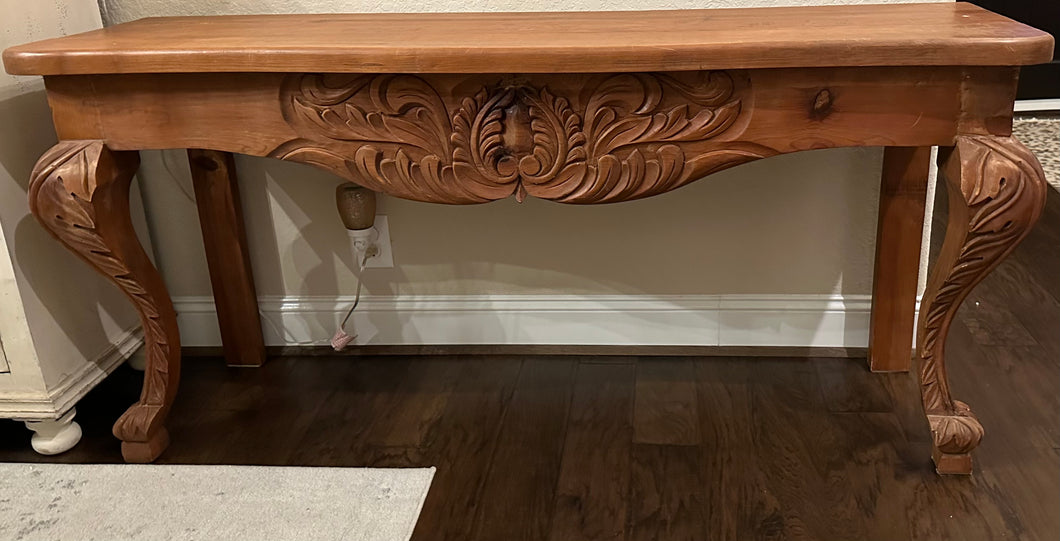 Ornately Carved Wooden Table