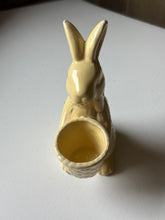 Load image into Gallery viewer, Ceramic Yellow Bunny w/ Blue Marble Egg

