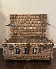 Load image into Gallery viewer, Antique Victorian Wicker Trunk With Skeleton Key
