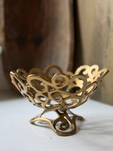 Load image into Gallery viewer, Brass Filigree Glass Bowl
