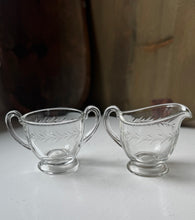 Load image into Gallery viewer, Vintage Fosteria Glass Creamer &amp; Sugar
