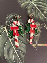 Load image into Gallery viewer, Vintage Candy Cane Earrings
