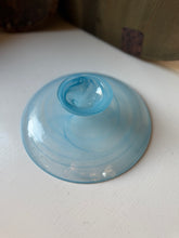 Load image into Gallery viewer, Blown Glass Blue Swirl Pedestal Dish
