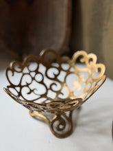 Load image into Gallery viewer, Brass Filigree Glass Bowl
