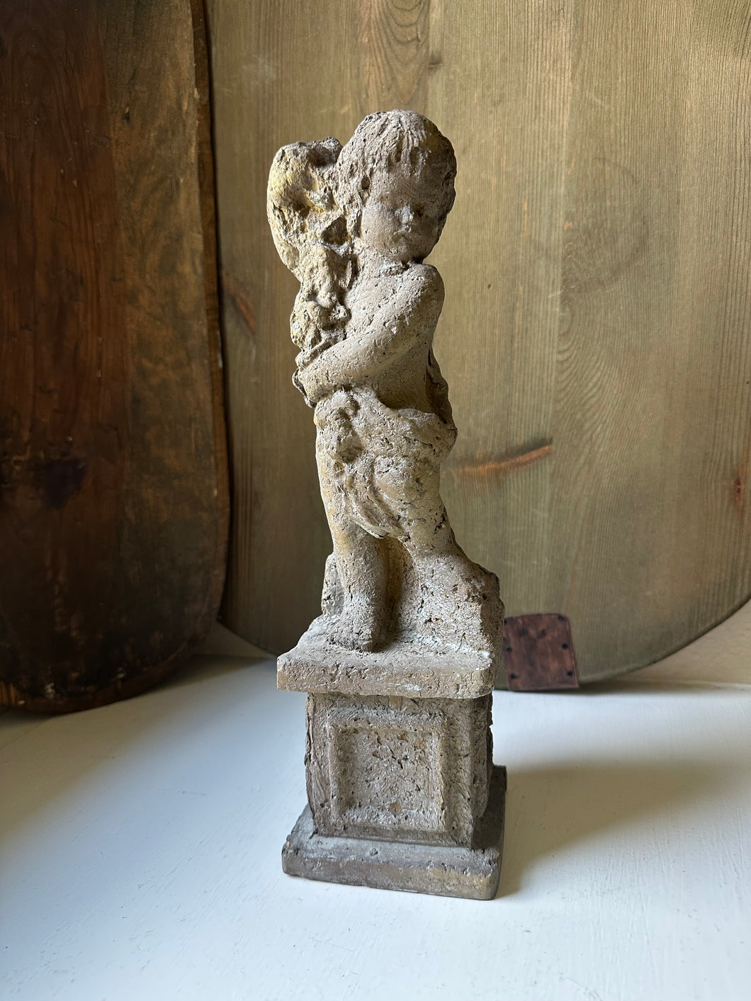 Plaster Cherub Garden Statue