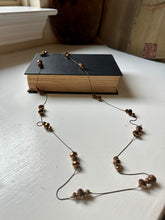 Load image into Gallery viewer, Long Bronze Crystal Beaded Necklace
