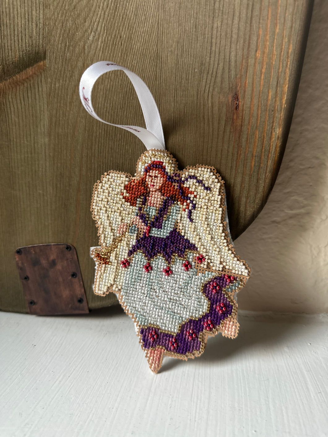 Counter Cross Stitch Purple Angel