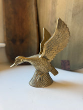 Load image into Gallery viewer, Vintage Brass Flying Duck
