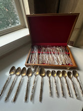Load image into Gallery viewer, 1960s Thailand Nickle-Bronze Bamboo Flatware Set for 6
