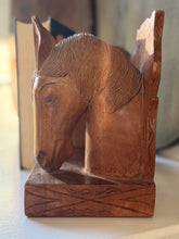 Load image into Gallery viewer, Hand Carved Wooden Horse Bookends
