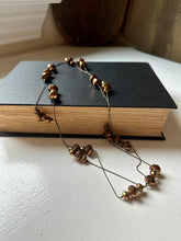 Load image into Gallery viewer, Long Bronze Crystal Beaded Necklace
