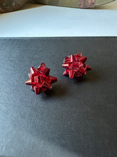 Load image into Gallery viewer, Red Christmas Bow Earrings
