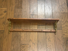 Load image into Gallery viewer, Brass &amp; Wood Shelf
