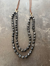 Load image into Gallery viewer, Black Stone &amp; Rope Necklace
