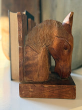 Load image into Gallery viewer, Hand Carved Wooden Horse Bookends
